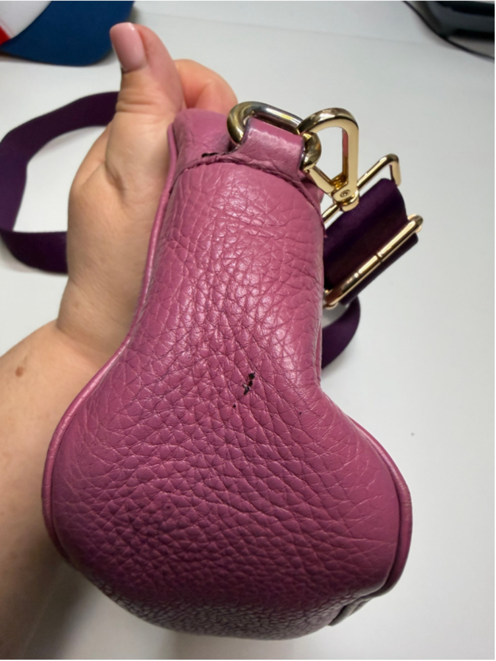 Women's Gucci Leather Crossbody Bag, One Size, Purple - Picture 8 of 12
